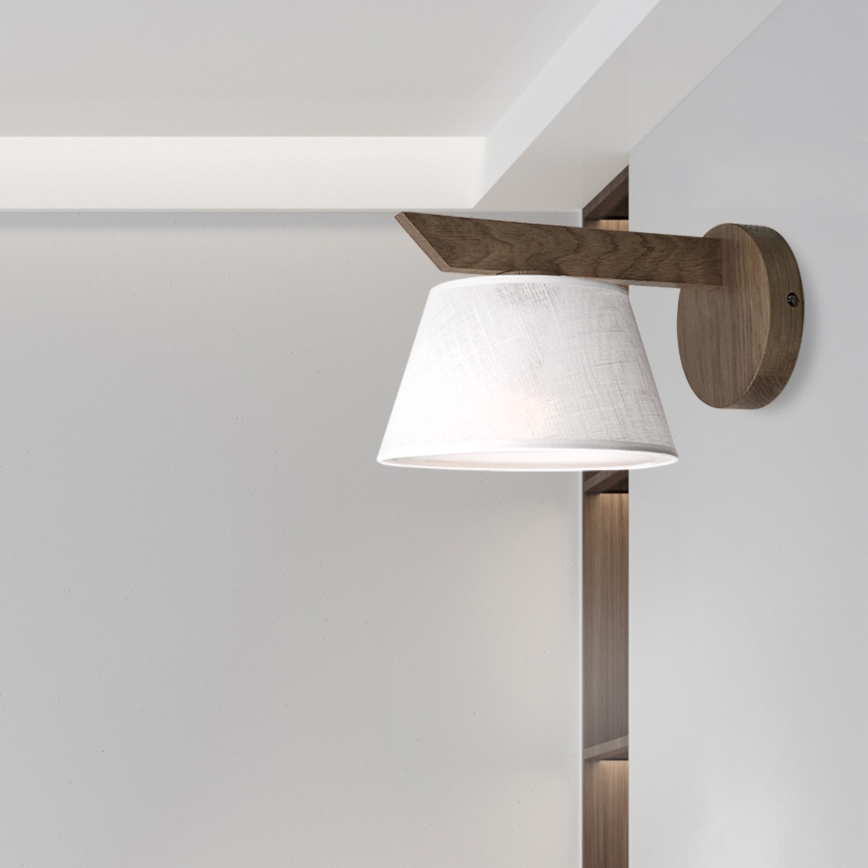Brilagi - Sienas lampa ANTHONY 1xE14/40W/230V ozols/balta