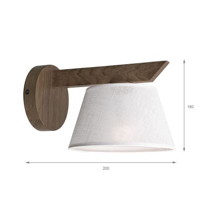 Brilagi - Sienas lampa ANTHONY 1xE14/40W/230V ozols/balta