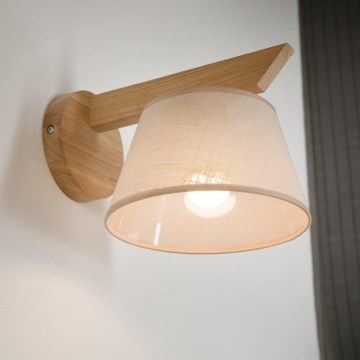 Brilagi - Sienas lampa ANTHONY 1xE14/40W/230V ozols/bēša