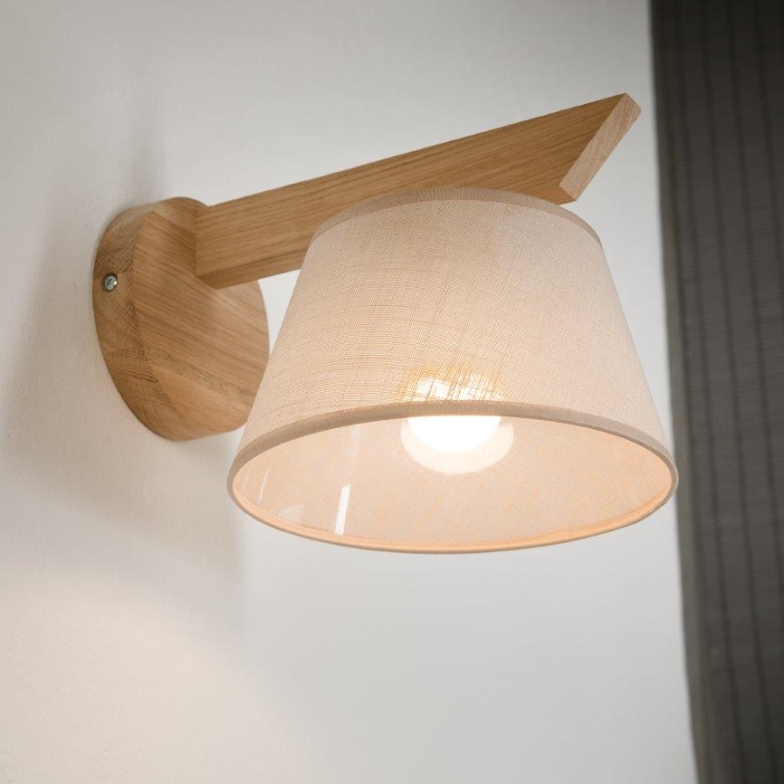 Brilagi - Sienas lampa ANTHONY 1xE14/40W/230V ozols/bēša