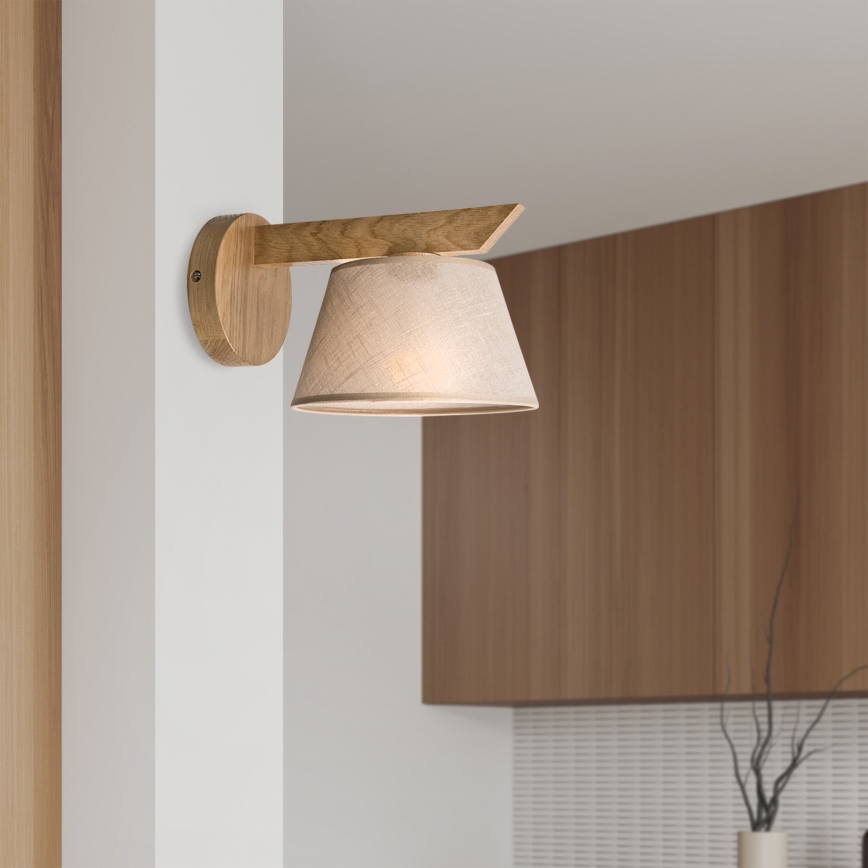 Brilagi - Sienas lampa ANTHONY 1xE14/40W/230V ozols/bēša