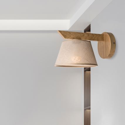 Brilagi - Sienas lampa ANTHONY 1xE14/40W/230V ozols/bēša