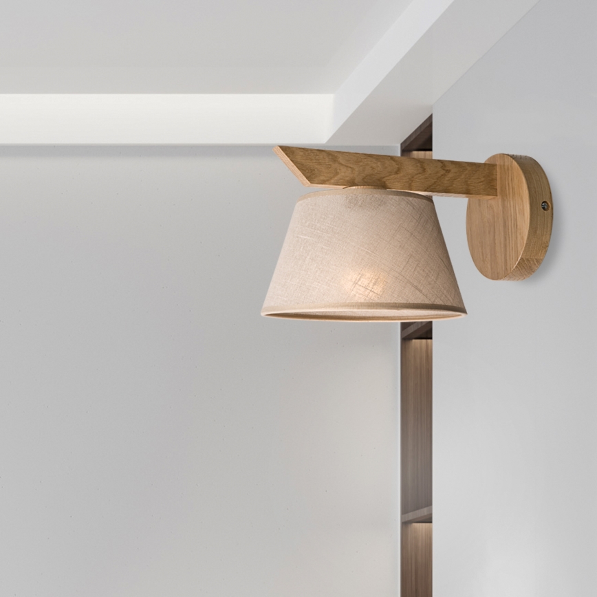 Brilagi - Sienas lampa ANTHONY 1xE14/40W/230V ozols/bēša