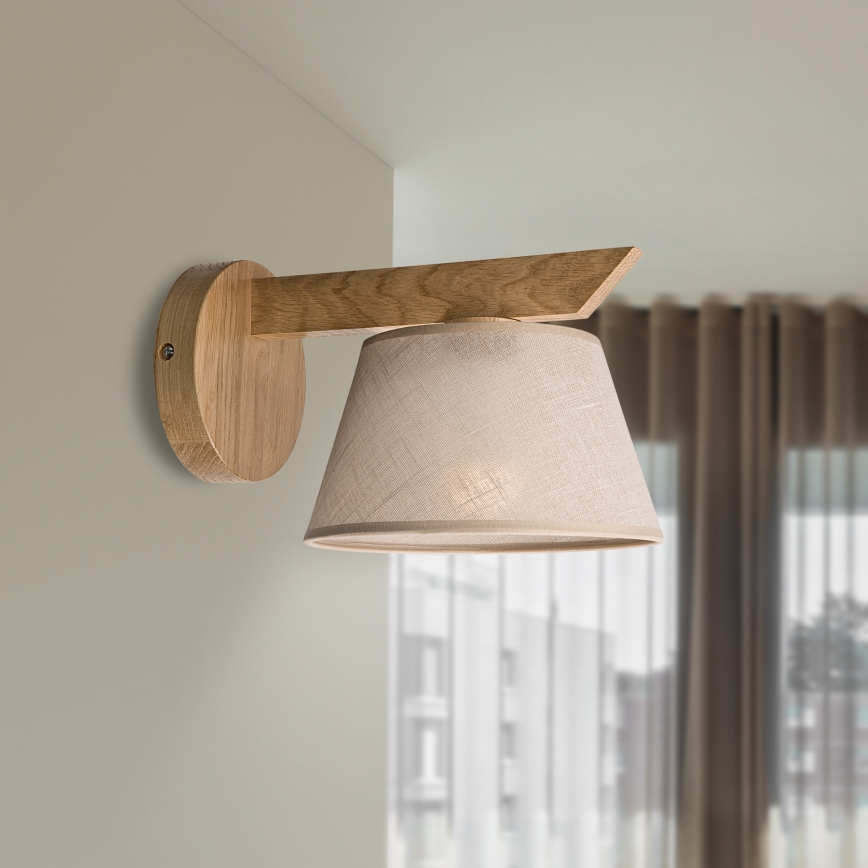 Brilagi - Sienas lampa ANTHONY 1xE14/40W/230V ozols/bēša