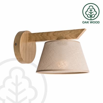 Brilagi - Sienas lampa ANTHONY 1xE14/40W/230V ozols/bēša