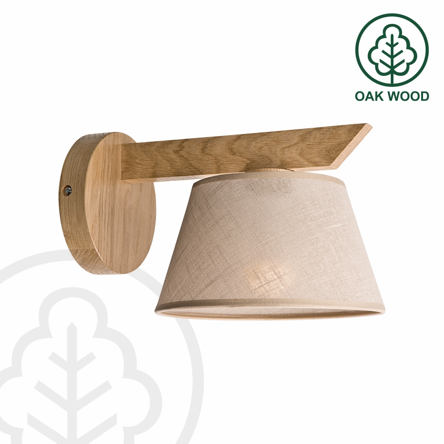 Brilagi - Sienas lampa ANTHONY 1xE14/40W/230V ozols/bēša