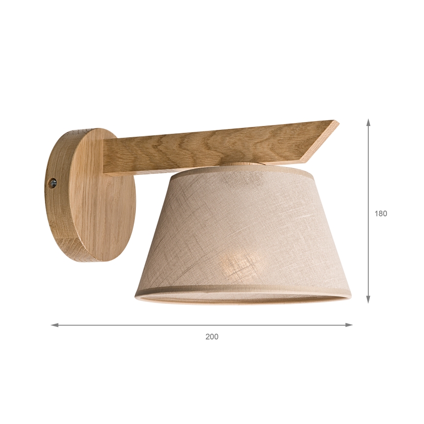 Brilagi - Sienas lampa ANTHONY 1xE14/40W/230V ozols/bēša