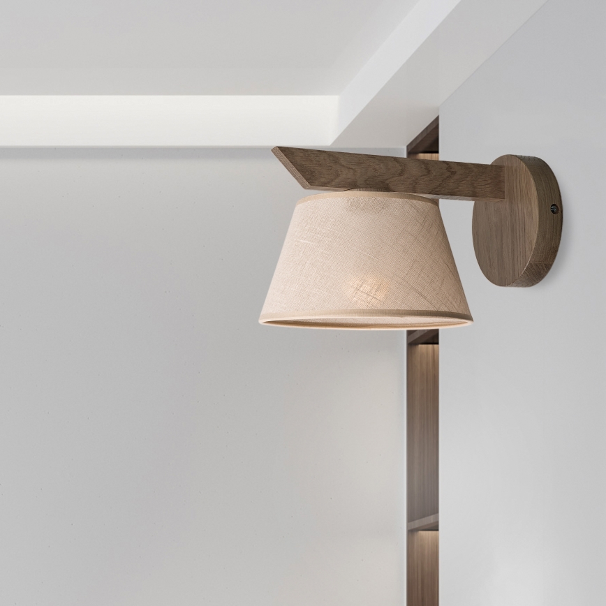 Brilagi - Sienas lampa ANTHONY 1xE14/40W/230V ozols/bēša