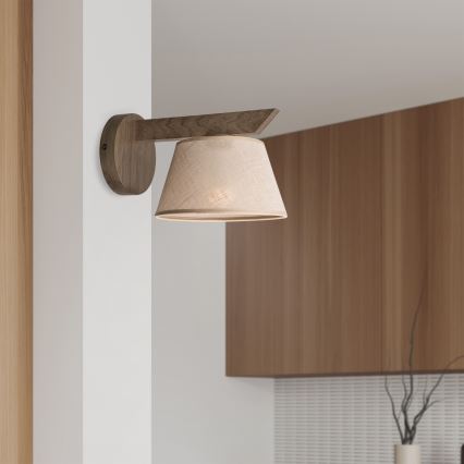 Brilagi - Sienas lampa ANTHONY 1xE14/40W/230V ozols/bēša