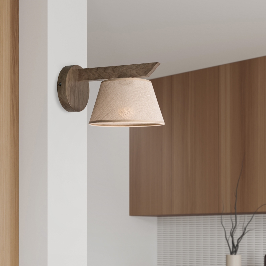 Brilagi - Sienas lampa ANTHONY 1xE14/40W/230V ozols/bēša