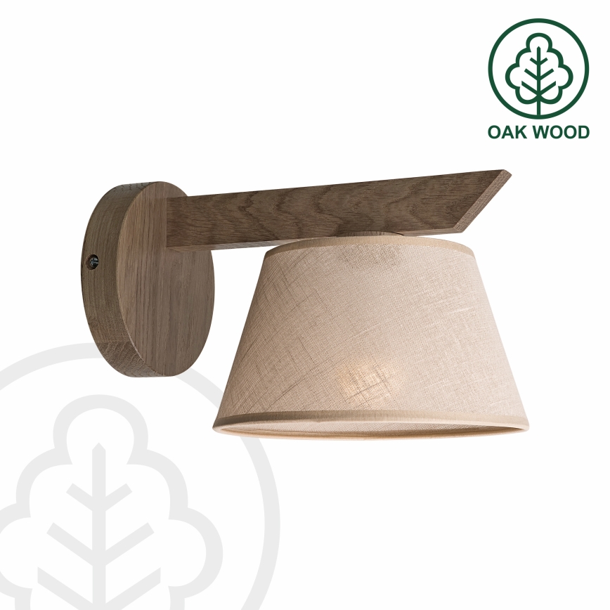 Brilagi - Sienas lampa ANTHONY 1xE14/40W/230V ozols/bēša