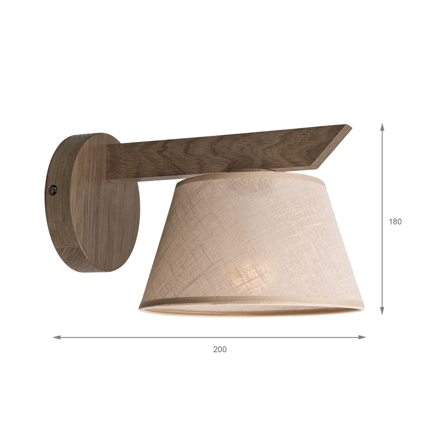 Brilagi - Sienas lampa ANTHONY 1xE14/40W/230V ozols/bēša