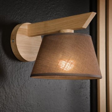 Brilagi - Sienas lampa ANTHONY 1xE14/40W/230V ozols/brūna