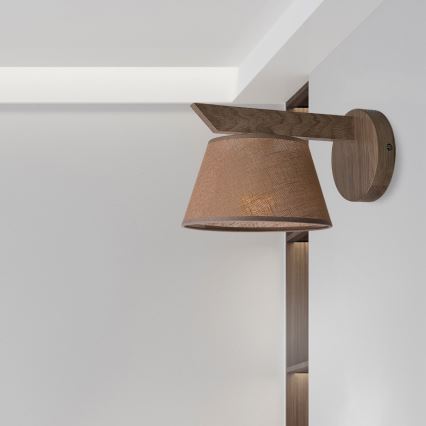 Brilagi - Sienas lampa ANTHONY 1xE14/40W/230V ozols/brūna