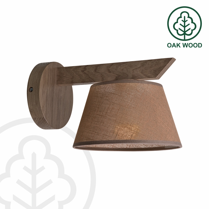 Brilagi - Sienas lampa ANTHONY 1xE14/40W/230V ozols/brūna
