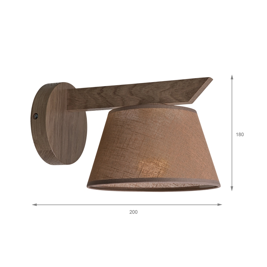 Brilagi - Sienas lampa ANTHONY 1xE14/40W/230V ozols/brūna