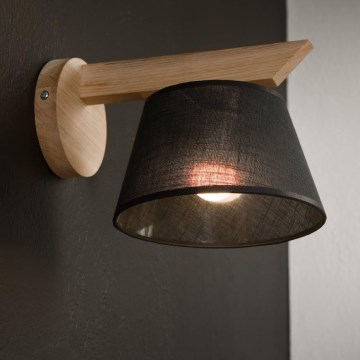 Brilagi - Sienas lampa ANTHONY 1xE14/40W/230V ozols/melna