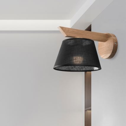 Brilagi - Sienas lampa ANTHONY 1xE14/40W/230V ozols/melna