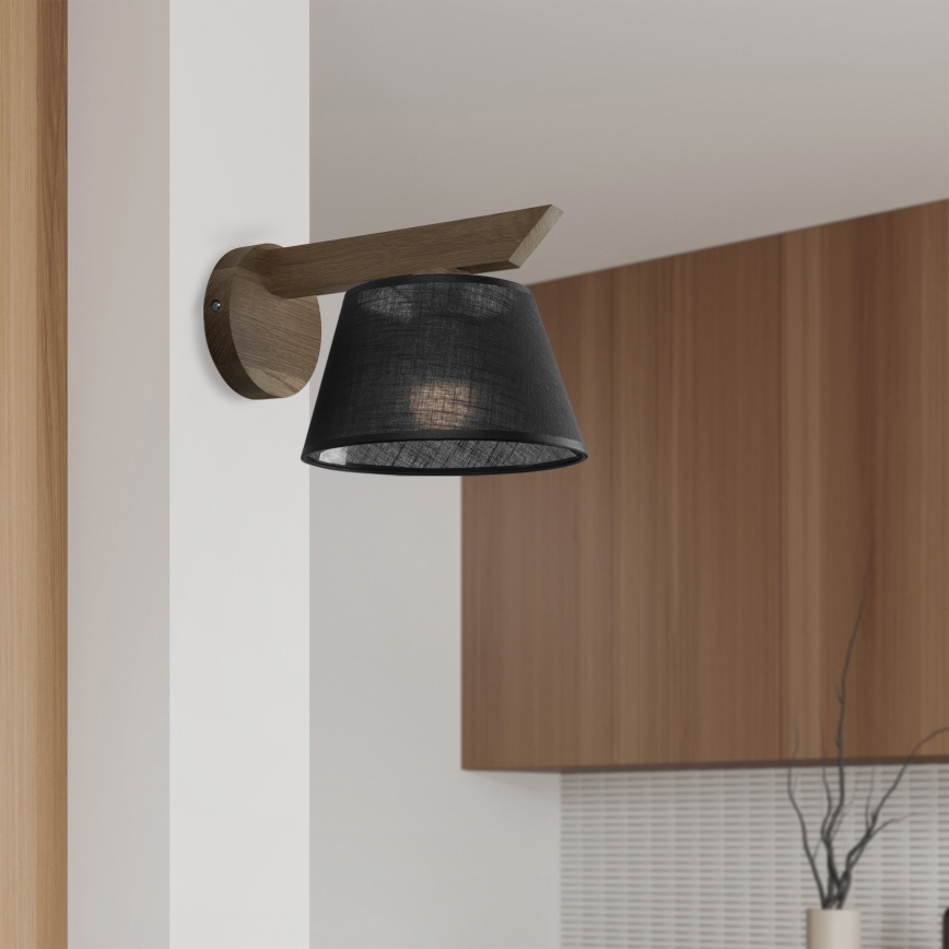 Brilagi - Sienas lampa ANTHONY 1xE14/40W/230V ozols/melna
