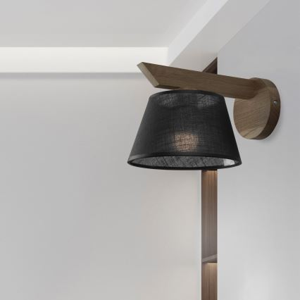 Brilagi - Sienas lampa ANTHONY 1xE14/40W/230V ozols/melna
