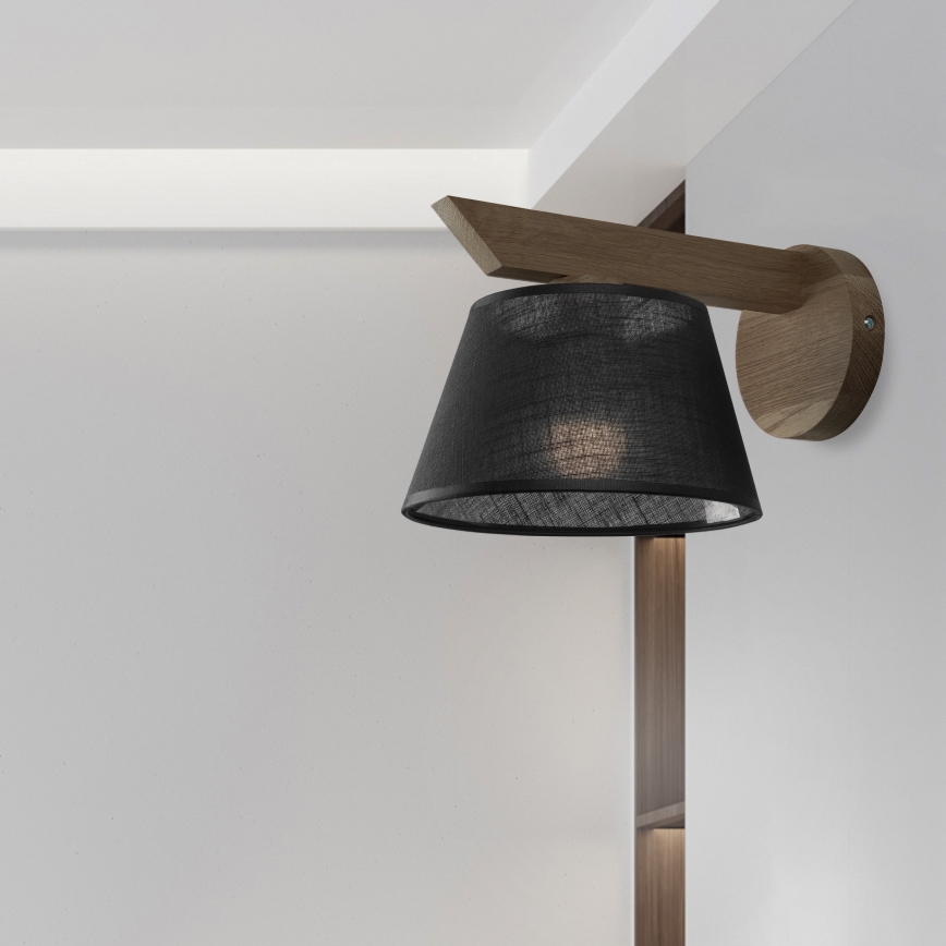 Brilagi - Sienas lampa ANTHONY 1xE14/40W/230V ozols/melna