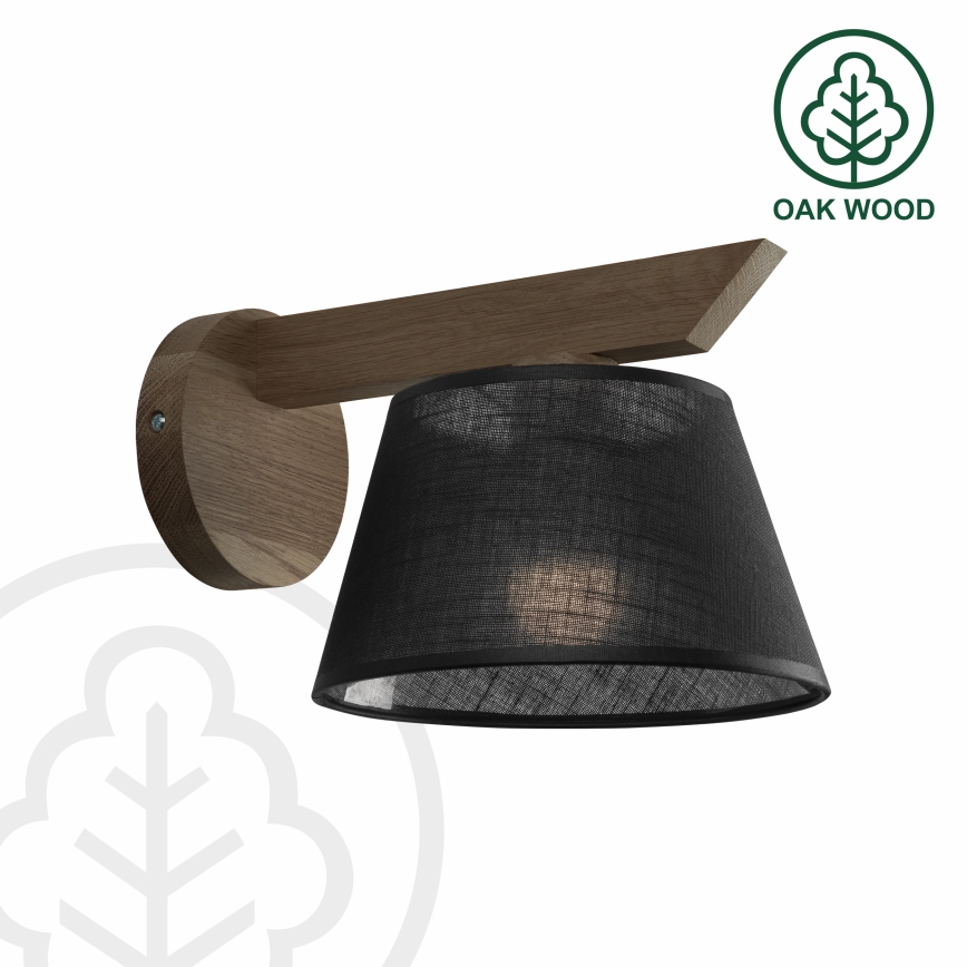 Brilagi - Sienas lampa ANTHONY 1xE14/40W/230V ozols/melna