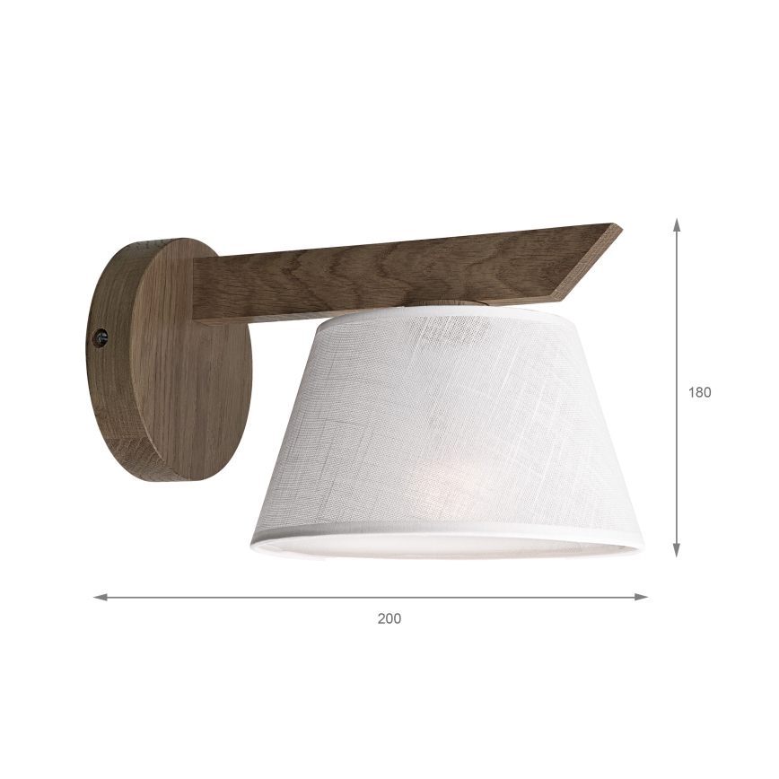 Brilagi - Sienas lampa ANTHONY 1xE14/40W/230V ozols riekstkoks/balta