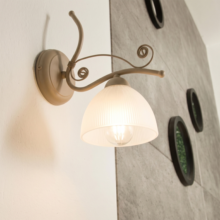 Brilagi - Sienas lampa ANTICO MODERN 1xE27/60W/230V bēša
