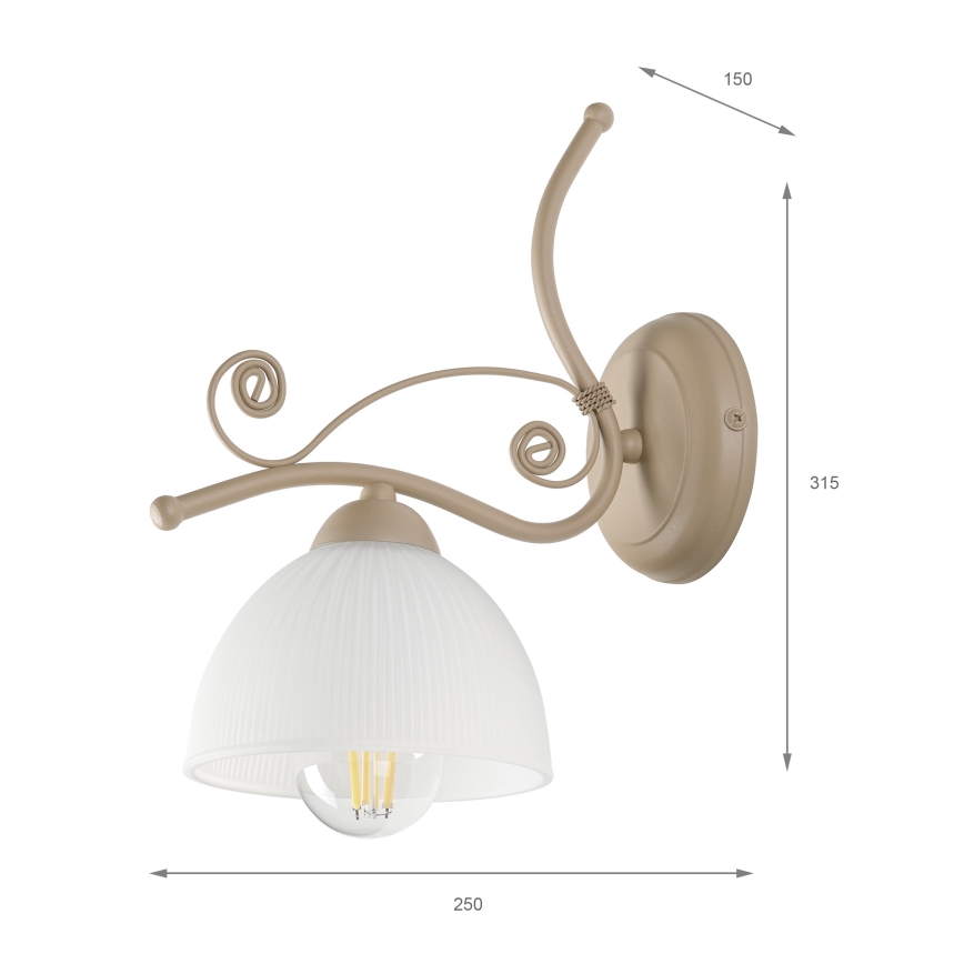 Brilagi - Sienas lampa ANTICO MODERN 1xE27/60W/230V bēša