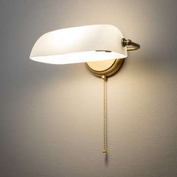 Brilagi - Sienas lampa BANK OFFICE 1xE27/60W/230V misiņš/balts