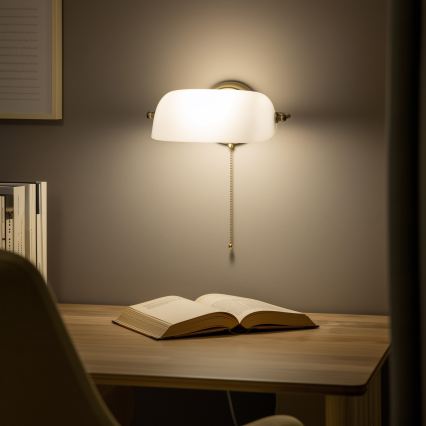 Brilagi - Sienas lampa BANK OFFICE 1xE27/60W/230V misiņš/balts