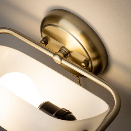 Brilagi - Sienas lampa BANK OFFICE 1xE27/60W/230V misiņš/balts