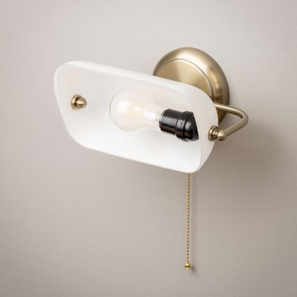 Brilagi - Sienas lampa BANK OFFICE 1xE27/60W/230V misiņš/balts