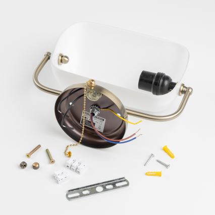 Brilagi - Sienas lampa BANK OFFICE 1xE27/60W/230V misiņš/balts