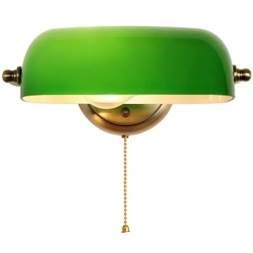 Brilagi - Sienas lampa BANK OFFICE 1xE27/60W/230V misiņš/zaļa