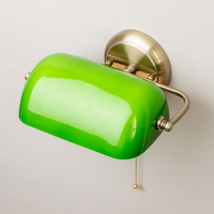 Brilagi - Sienas lampa BANK OFFICE 1xE27/60W/230V misiņš/zaļa