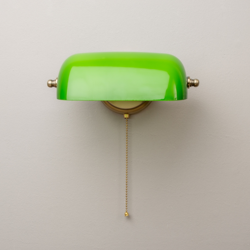 Brilagi - Sienas lampa BANK OFFICE 1xE27/60W/230V misiņš/zaļa
