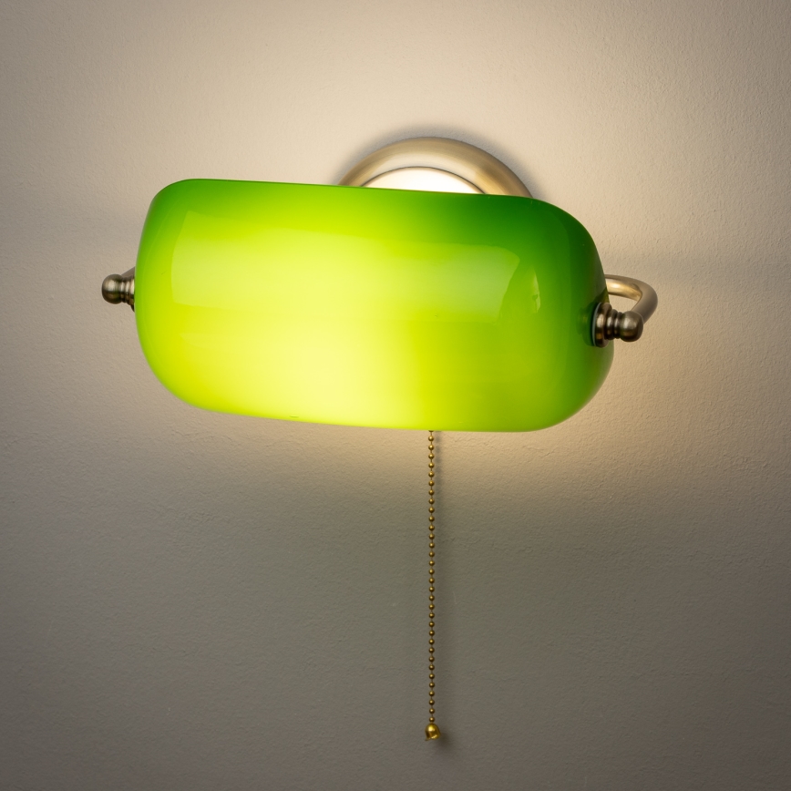 Brilagi - Sienas lampa BANK OFFICE 1xE27/60W/230V misiņš/zaļa