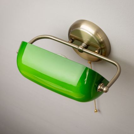 Brilagi - Sienas lampa BANK OFFICE 1xE27/60W/230V misiņš/zaļa