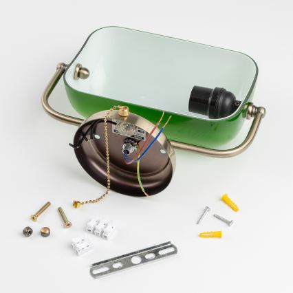 Brilagi - Sienas lampa BANK OFFICE 1xE27/60W/230V misiņš/zaļa