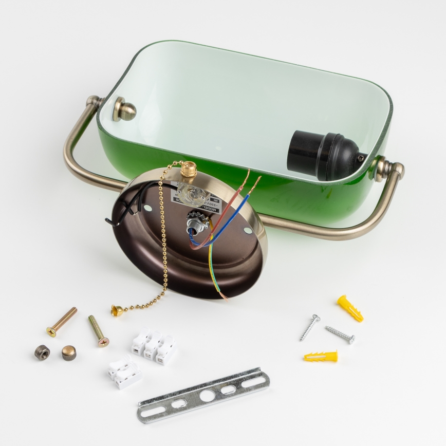 Brilagi - Sienas lampa BANK OFFICE 1xE27/60W/230V misiņš/zaļa