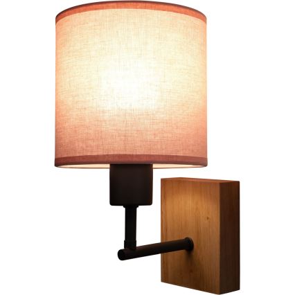 BRILAGI - Bērnu sienas lampa BOBO WOOD 1xE27/25W/230V ozols/melns/rozā