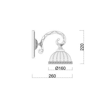 Brilagi - Sienas lampa CLASSIC 1xE27/60W/230V misiņš