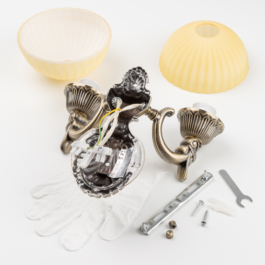 Brilagi - Sienas lampa CLASSIC 2xE27/60W/230V misiņš