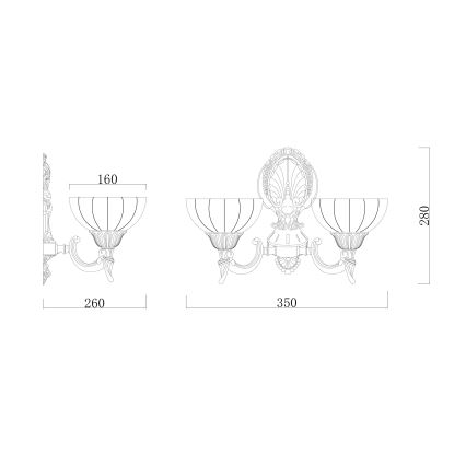 Brilagi - Sienas lampa CLASSIC 2xE27/60W/230V misiņš