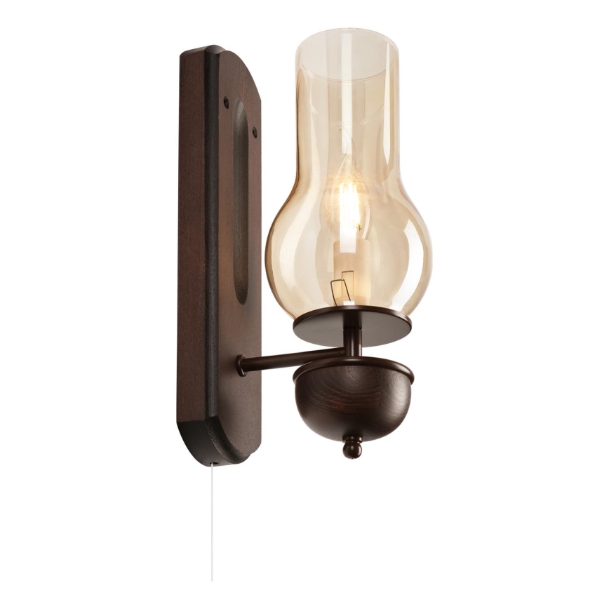 Brilagi - Sienas lampa COTTAGE 1xE14/40W/230V dižskābardis/brūna