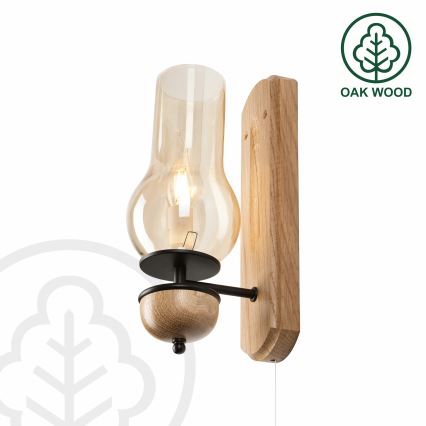 Brilagi - Sienas lampa COTTAGE 1xE14/40W/230V ozols/brūna