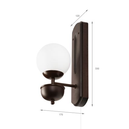 Brilagi - Sienas lampa COTTAGE 1xG9/40W/230V dižskābardis/balta