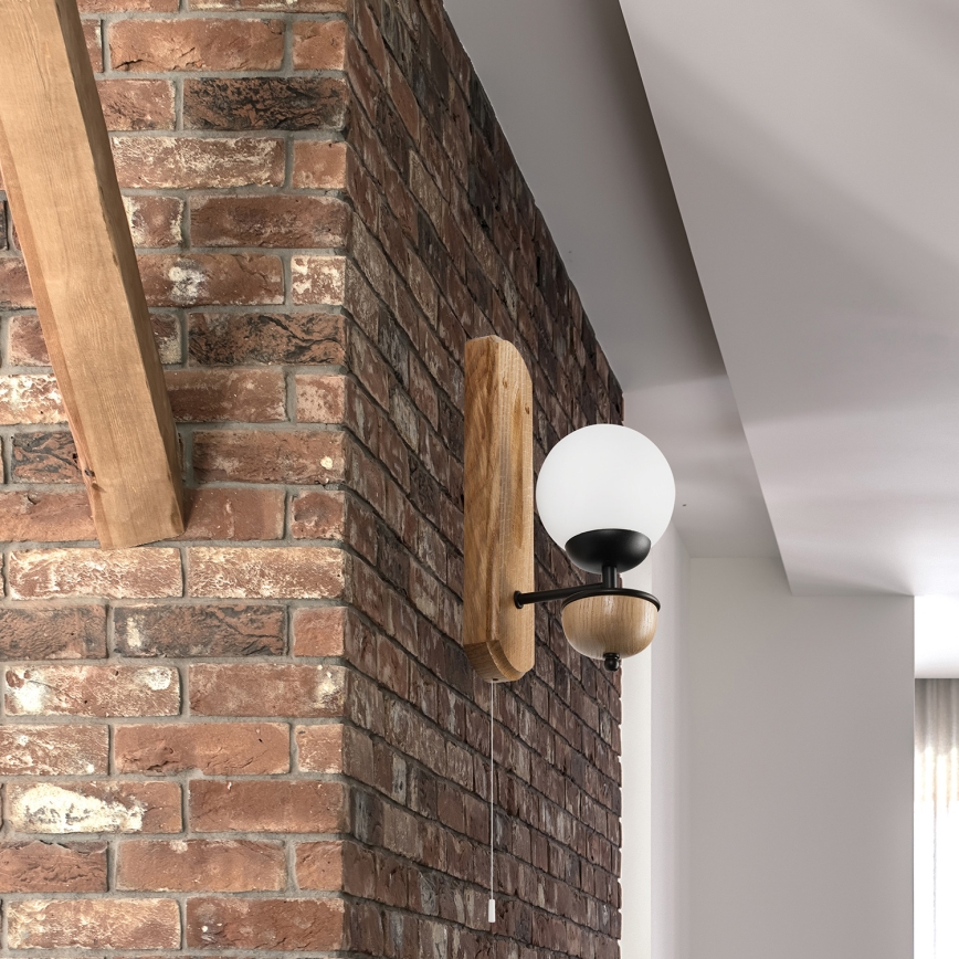 Brilagi - Sienas lampa COTTAGE 1xG9/40W/230V ozols/balta