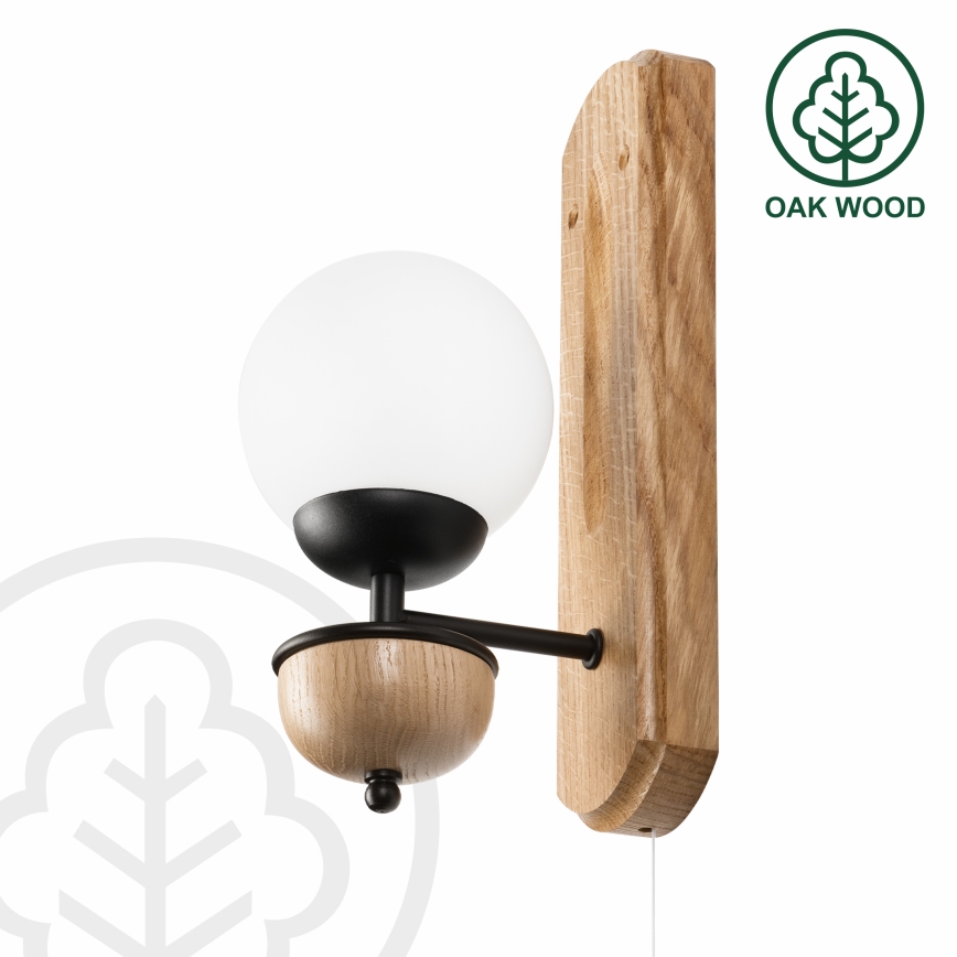 Brilagi - Sienas lampa COTTAGE 1xG9/40W/230V ozols/balta